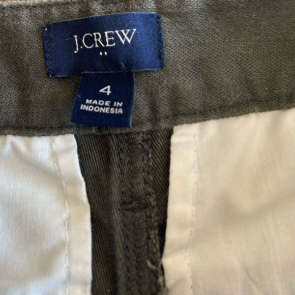 J. Crew Cotton Camp Pant High Rise Green Spanish Moss Size 4 - Picture 11 of 11
